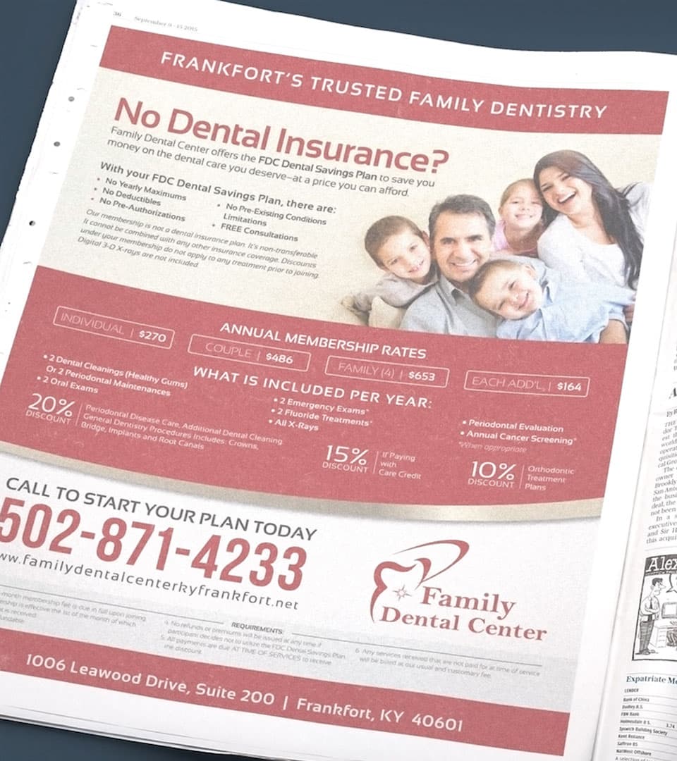Family Dental Center Newspaper Ad