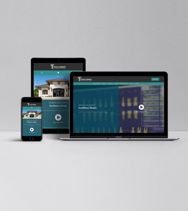 texas implant periodontic center website mockup