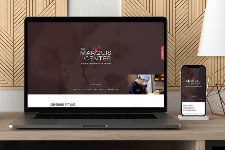 Marquis Center Website Mockup Example