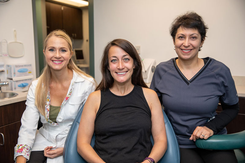 Dr. Stamm Smiling With A Happy And Satisfied Dental Patient