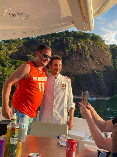 the progressive dental team on a yacht