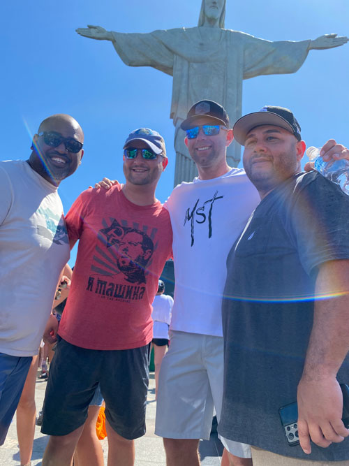 progressive team standing at christ the redeemer