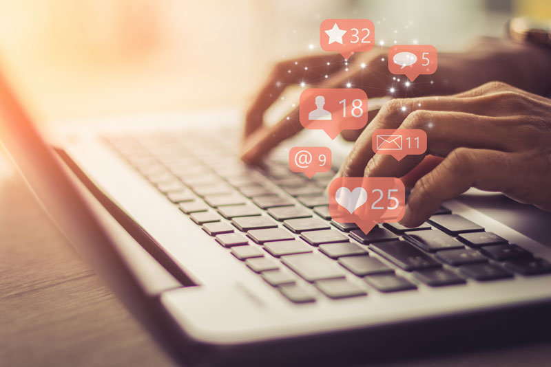 a dental patient looking for care online using social media.