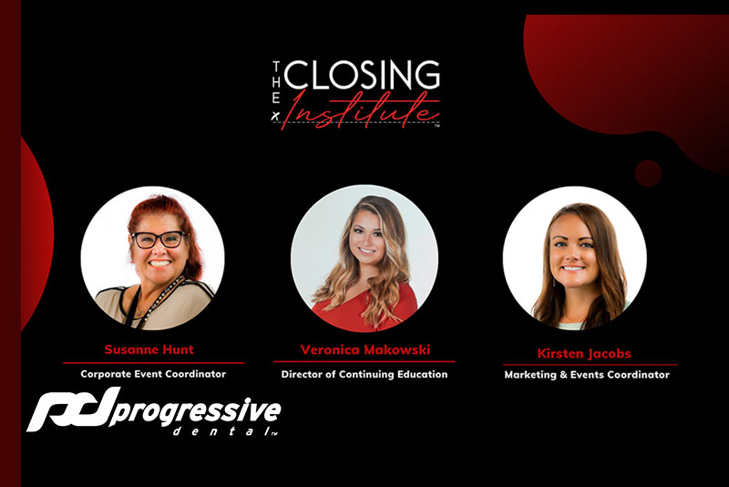 Our closing Institute team members|susanne hunt the corporate event coordinator|veronica makowski the director of continuing education for TCI|kirsten jacobs the marketing and event coordinator|the TCI team member role description and headshots