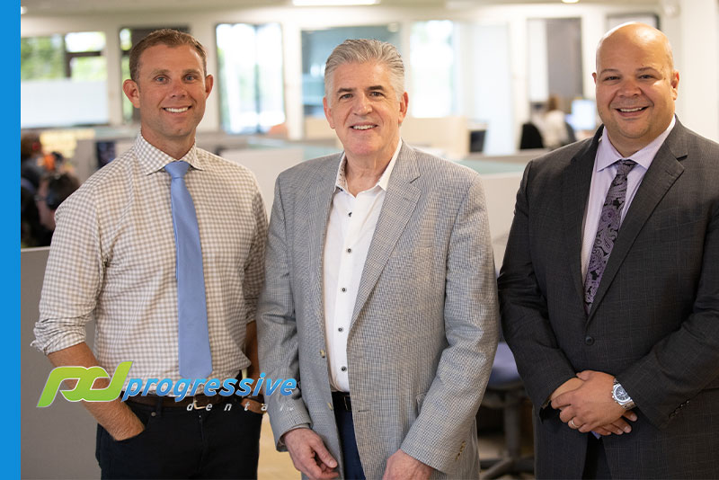 ceo bart knellinger and our vice president gerritt cora in office with a progressive dental client|dave shimkus of the progressive dental sales team|vice president gerritt cora at the closing institute event|the progressive dental team spending time with our clients|the progressive dental team at dinner with a dental team